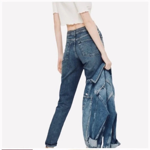 Topshop High Rise Moto Studded Mom Jeans - Picture 2 of 15